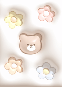 brown Plump bear and flower 03_2