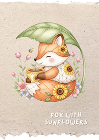 Fox with Sunflowers