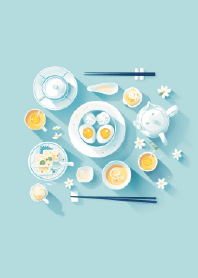 편안한 중국식 아침식사