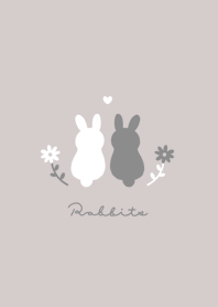 Rabbits & Flower/light beige