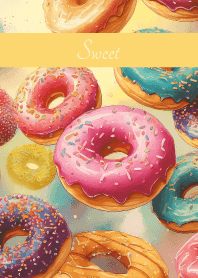 Delicious donuts2 on light yellow