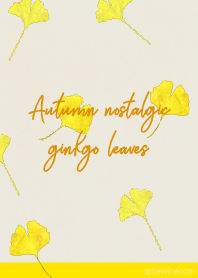 Autumn nostalgic ginkgo leaves
