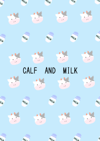 仔牛ちゃんとミルクの着せかえ 水色