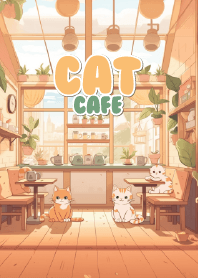 cute cat in minimal cafe