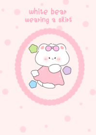 white bear wearing a skirt
