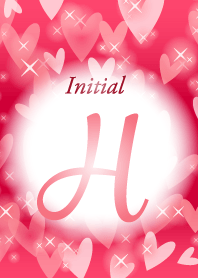 【H】イニシャル❤️ハート-赤2-