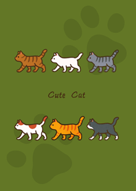 散歩する猫(抹茶グリーン)