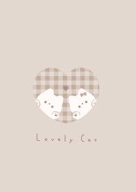 WH Cats in Heart(checker)/beige thick