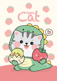 Cat Dino Cute : Apple Lover