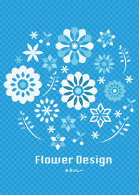 [LINEThemeFactory]FlowerDesign-lake blue