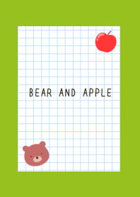 BEAR AND APPLE GRAPH PAPER-LEAF GREEN