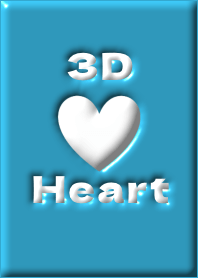 3D Heart Blue White