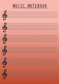 MUSIC COLOR NOTEBOOK-VERMILION GRADATION