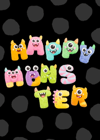 Happy Fluffy Monster_black1