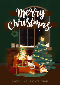 貓：在聖誕燈光下Under the Chistmas light