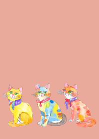 cat playing tricks on pink&blue