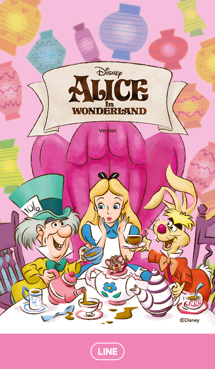 Line Official Themes Alice In Wonderland Tea Party