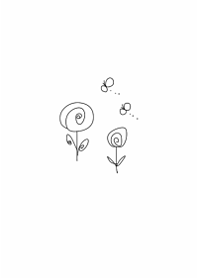 北欧風自然の景色・花とちょうちょ