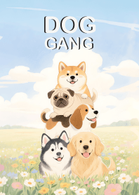 Lovely Dog Gang in Flower field  (JP)
