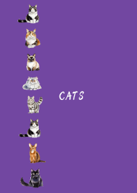 Happy Cat on purple