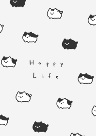 まるいねこ / グレーと黒