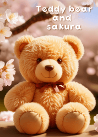 beige Teddy bear and sakura 03_2