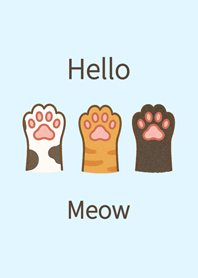 Cute cat paws-Aqua Blue