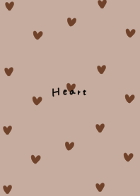 Beige and brown heart pattern.