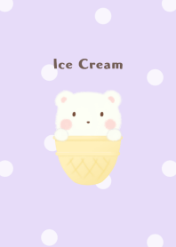 アイスクリーム -くま- パープル ドット