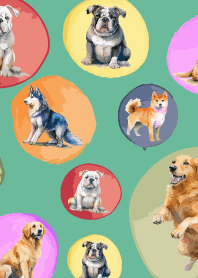 The good dogs5 on blue green