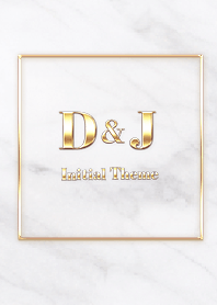 【 D&J 】Initial Theme Gold - ホワイト
