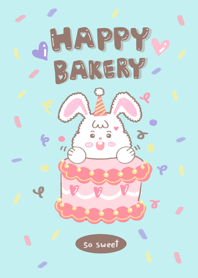 Happy bakery rabbit (blue)