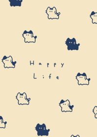 แมว．navy beige