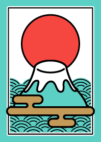 Simple / Mt.Fuji / Mint x Red