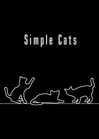 Simple cats : black white line