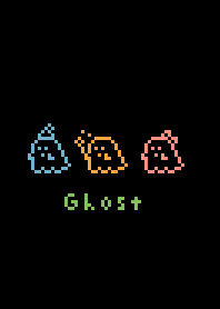 Pixel Ghost/ black neon
