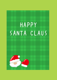 HAPPY SANTA CLAUS-GR CHECKERED-RED-GREEN