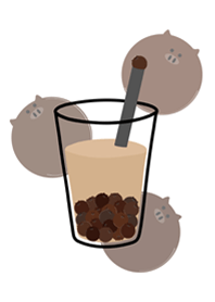 豚の形をしたミルクティー！（純白）