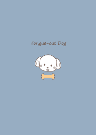 Tongue-out Maltese -smoky blue-