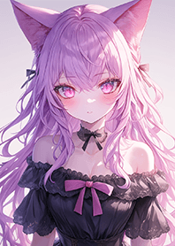 可愛の紫髮狐狸女孩❤