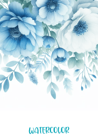 WATERCOLOR-LIGHT BLUE FLOWER-53