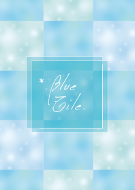 Glitter blue tile #watercolor touch (F)