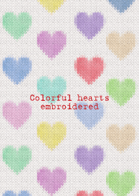 Colorful hearts embroidered 77