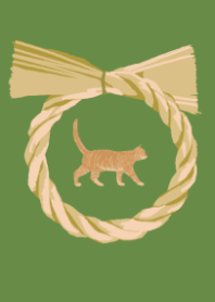 theme of a red tabby cat at a shrine