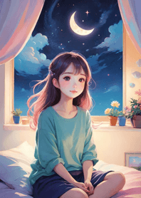 Comfortable day on the bed girl 24f715