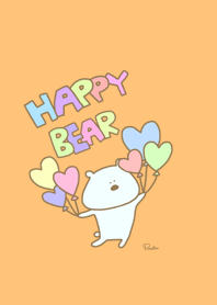 Balon hati lucu pastel beruang putih