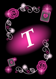 T-Initial- Pink Rose Illumination