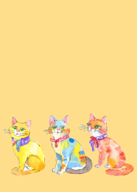 cat playing tricks on brown&yellow