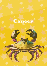Cancer constellation on yellow