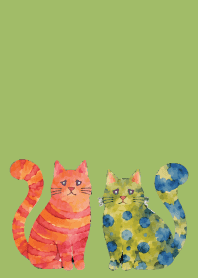 Amusing Cats01 moss green